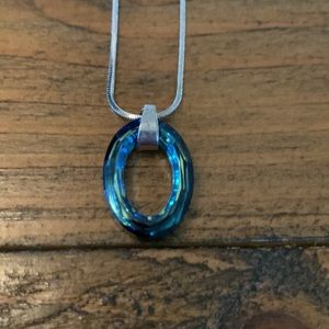 Cristiani blue crystal pendant necklace. Made with Swarovski elements.